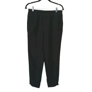 J Crew Black Pull On Pants Sz 4 Elastic Waist Pockets Mid-Rise  Cropped Easycare